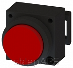 3SB3, 22 MM, lighten Sticking out button, with autoreversion, plastic, w/o socket, w/o lightbulb, with bracket for 3 elements with a grip, red, round - 3SB3001-0BA21