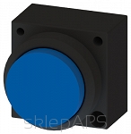 3SB3, 22 MM, Sticking out button, plastic, w/o joins, with a grip, blue, round - 3SB3000-0BA51