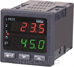 Temperature regulator RE72, 1 relay output, 2 continual output   0...10V, binary input, power supply 85 ..253V AC/DC, standard version, language - polish - RE72-142100P0