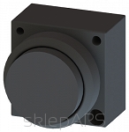 3SB3, 22 MM, Sticking out button, plastic, w/o joins, with a grip, black, round - 3SB3000-0BA11