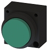 3SB3, 22 MM, Sticking out button, plastic, w/o joins, with a grip, green, round - 3SB3000-0BA41