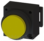 3SB3, 22 MM, lighten Sticking out button, with autoreversion, plastic, w/o socket, w/o lightbulb, with bracket for 3 elements with a grip, yellow, round - 3SB3001-0BA31