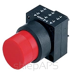 3SB3, 22 MM, Sticking out button, plastic, w/o joins, blocked by turning right, lockout release by turning left, with a grip, red, round - 3SB3000-0CA21