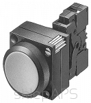 3SB3, 22 MM, Flat Button-switch, complete, plastic, with contacts, screw clamp, 1NO, with a grip, white, round - 3SB3202-0AA61