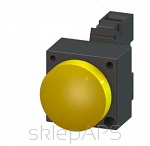 Indicator Light, Lamp Holder with integrated LED, Flat Lens, yellow, Screw terminal - 3SB3252-6BA30
