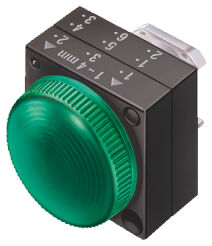 3SB3, 22 MM, signal lamp with lens with coaxial rings, with lightening capability, plastic, w/o socket, w/o lightbulb, with a grip, yellow, round - 3SB3001-6BA30