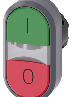 SIRIUS ACT, PRZYCISK PODŚWIETLANY PODWÓJNY, 22MM, ZIELONY: I, CZERWONY: O, - 3SU1031-3AB42-0AK0