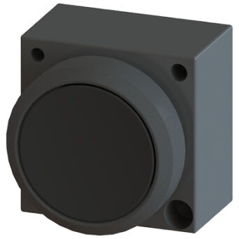 3SB3, 22 MM, Button with ring sticking out, w/o joins, with a grip, black, round - 3SB3000-0AA12