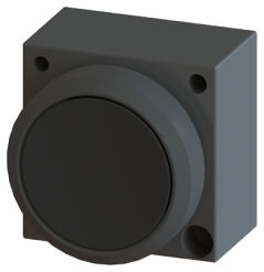 3SB3, 22 MM, Button with ring sticking out, w/o joins, with a grip, black, round - 3SB3000-0AA12