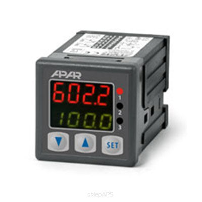 AR602, regulator AR602, zas. 24VDC, 2 x RELAY, 1x 0/4...20mA - AR602/S2/P/P/WA
regulator, temperatura, fizyczyne, obroty, ciśnienie, uniwersalny regulator, zasilanie, 24VDC, APAR, sklep.aps.pl
aps, automatyka, pomiary, sterowanie,