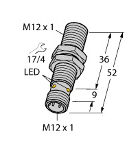 Czujnik indukcyjny BI4-M12-AP6X, M12, strefa działania 4 mm, PNP NO - 4607006