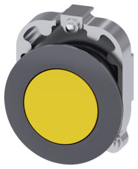 SIRIUS ACT, PRZYCISK, 30MM, OKRĄGŁY, METAL, MATOWY, ŻÓŁTY, PIERŚCIEŃ DO PŁASKIEGO MONTAŻU, Z SAMO... - 3SU1060-0JB30-0AA0