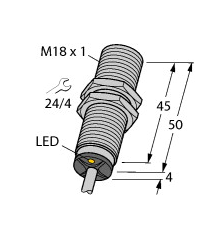 Inductive proximity sensorBI8-M18-AP6X, M18, detection range 8 mm, PNP NO - 4615030