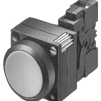 3SB3, 22 MM, PRZYCISK PŁASKI, KOMPL., TWORZYWO, ZE STYKAMI, ZACISKI ŚRUB., 1NO, Z UCHWYTEM, ŻÓŁTY... - 3SB3202-0AA31