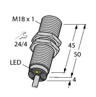 Czujnik indukcyjny BI8-M18-VP6X, M18, 
strefa działania 8 mm, PNP NO i NC - numer katalogowy 4605154