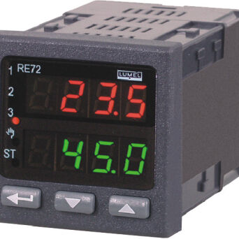 Temperature regulator RE72, 1 relay output, 2 relay output, continual input 0/4...20 ma, power supply 20 ..40V AC/DC - RE72-114200P0