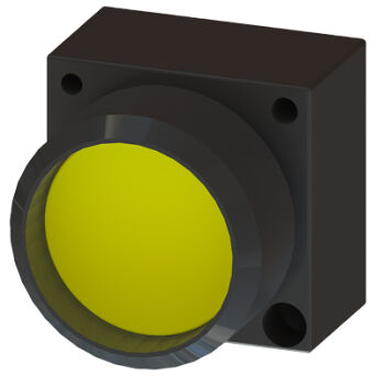 3SB3, 22 MM, Button with ring sticking out, plastic, w/o joins, with a grip, yellow, round - 3SB3000-0AA32