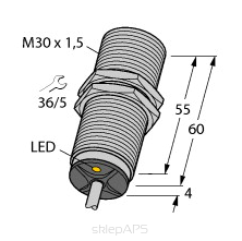 Czujnik indukcyjny BI15-M30-AP6X, M30, strefa działania 15 mm, PNP NO - 
numer katalogowy 4618530