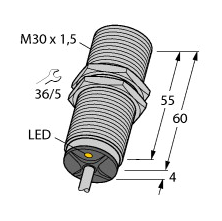 Czujnik indukcyjny BI15-M30-AP6X, M30, strefa działania 15 mm, PNP NO - 4618530