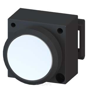 3SB3, 22 MM, flat lighten button, with autoreversion, plastic, w/o socket, w/o lightbulb, with bracket for 3 elements with a grip, white, round - 3SB3001-0AA61
