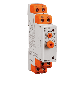 Time ralay DIN rail mountng, star-delta, 7 time ranges, potentiometersfor setting range and unit of time- 600SD-2-110-CU