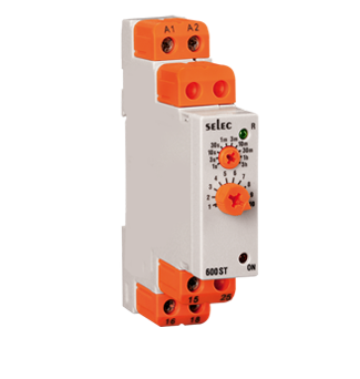 Time relay for installation on DIN rail, delayed switch on, 10 time ranges, the universal power supply 230V AC - 600st-CU