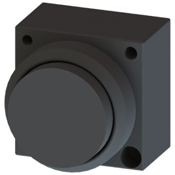 3SB3, 22 MM, Sticking out button, plastic, w/o joins, with a grip, black, round - 3SB3000-0BA11