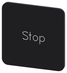 SIRIUS ACT, ETYKIETA SAMOPRZYLEPNA DO OBUDOWY, 22 X 22MM, CZARNA, STOP - 3SU1900-0AF16-0DS0