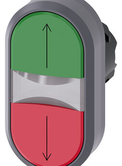 SIRIUS ACT, PRZYCISK PODŚWIETLANY PODWÓJNY, 22MM, CZERWONY: STRZAŁKA W GÓRĘ, ZIELONY: STRZAŁKA W DÓŁ - 3SU1031-3AB42-0AN0