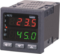 Temperature regulator RE72, input: universal (temperature, U, I), 1 relay output, 2 continual output   0/4...20 ma, w/o in/out 3, power supply 85 ..253V AC/DC, standard version, language - polish, w/o certificate - RE72-130100P 	