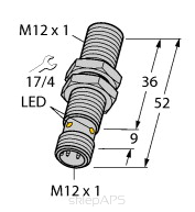 Czujnik indukcyjny Bi4-M12-VP6X-H1141, strefa działania 4 mm, komplementarne wyjście PNP - 
1633200