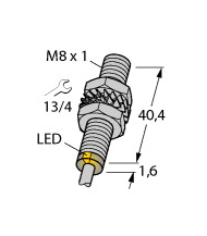 Inductive proximity sensor BI2-EG08-AP6X, M8, detection zone 2 mm, PNP, NO - 4602040