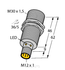 Czujnik indukcyjny BI15-M30-VP6X-H1141, M30, strefa działania 15 mm, PNP NO i NC - numer katalogowy 4590718