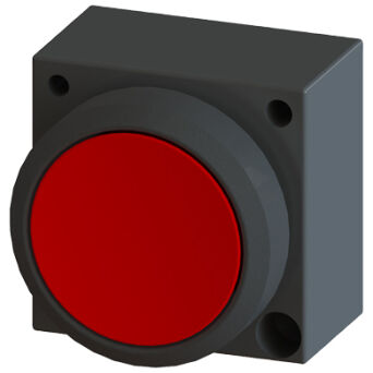 3SB3, 22 MM, Button with ring sticking out, plastic, w/o joins, with a grip, red, round - 3SB3000-0AA22