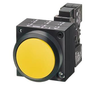 3SB3, 22 MM, Flat Button-switch, complete, plastic, with contacts, screw clamp, 1NO+1NC, with a grip, white, round - 3SB3201-0AA61