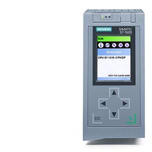 SIMATIC S7-1500, JEDNOSTKA CENTRALNA CPU 1516-3 PN/DP, PAMIĘĆ WORK: 1 MB NA PROGRAM I 5 MB DANE, INTERFEJSY: PROFINET/ETHERNET (SWITCH 2 X RJ45; OBSŁUGA TRYBU IRT), ETHERNET (1 X RJ45), PROFIBUS (DB9); PRZETWARZANIE OPERACJI BITOWYCH: 10 NS, WYMAGANA KART