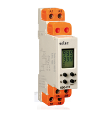 Time relay for installation on DIN rail, 15 functions, 8 time  ranges, the universal power supply, 20-240 V AC/DC - 600DT-CU