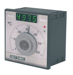 Temperature regulator RE55, input/range Fe-CuNi 0-900°C, regulator PID, relay control output, Power supply 85-253V AC/DC - RE55-1021000