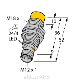 Czujnik indukcyjny NI14-M18-AP6X-H1141, M18, strefa działania 14 mm, PNP, NO - numer katalogowy - 4611400