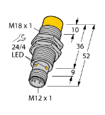 Inductive sensor NI14-M18-AP6X-H1141, M18, detection distance 14 mm, PNP, NO - 4611400