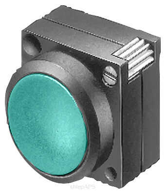 3SB3, 22 MM, PRZYCISK PŁASKI, BEZ SAMOPOWROTU, TWORZYWO, BEZ STYKÓW, ODBLOKOWYWANY PRZEZ PONOWNE NACIŚNIĘCIE, Z UCHWYTEM, SZARY, OKRĄGŁY - 3SB3000-0DB51