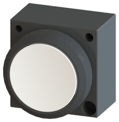 22MM PLASTIC ROUND ACTUATOR: PUSHBUTTON W.RAISED FRONT RING, CASTELLA. WITH HOLDER WHITE - 3SB3000-0AA63