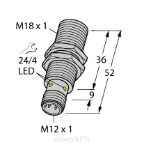 Czujnik indukcyjny Bi8-M18-AP6X-H1141, strefa działania 8 mm, PNP NO - 
46150