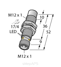 czujnik indukcyjny M12, 
3-przewodowy DC,  PNP NO - NI10U-EM12WD-AP6X-H1141