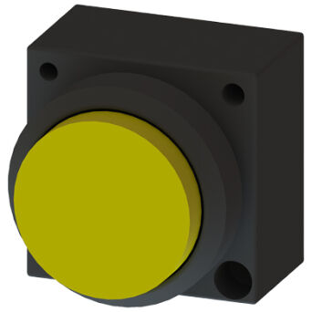 3SB3, 22 MM, Sticking out button, plastic, w/o joins, with a grip, yellow, round - 3SB3000-0BA31