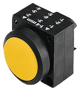 3SB3, 22 MM, Flat Button-switch, plastic, w/o joins, with a grip, black, round, OPIS: O - 3SB3000-0AB21